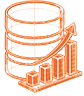 Pictogramme 3D filaire de base de données statistiques