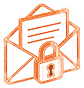 Pictogramme 3D filaire d'enveloppe sécurisée
